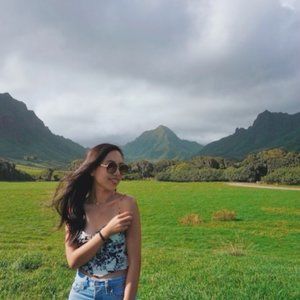 Reformation White and Blue Tank